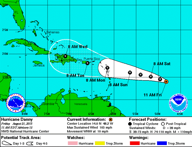 Hurricane Danny - Pre-Landfall 1