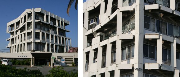 Damage to an engineered commercial building in Kumamoto. (Source: AIR)