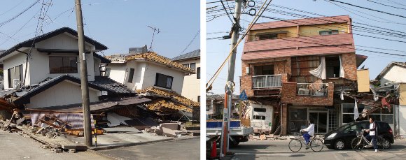 Damage to residential buildings in Kumamoto. (Source: AIR)