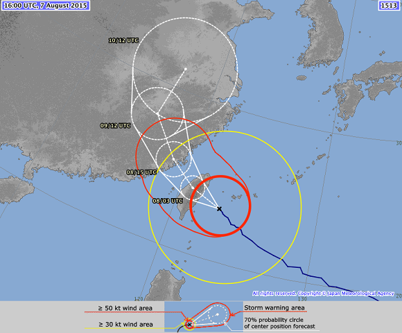 figure 1 - track forecast for soudelor (japan meteorological agency).png figure 1 - track forecast for soudelor (japan meteorological agency).png