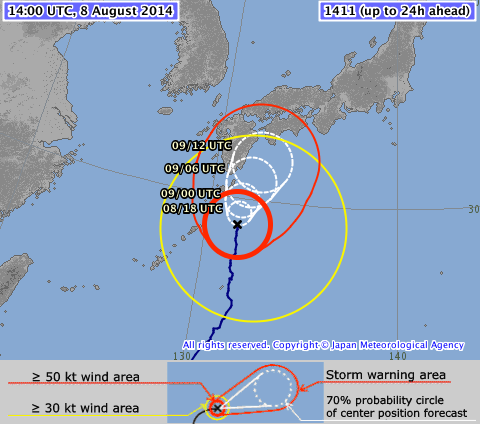 Track map for Typhoon Halong (Source: JMA)