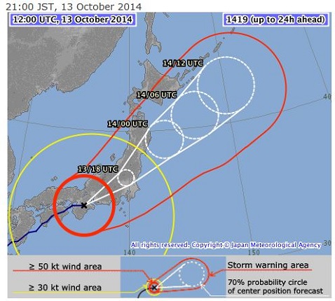 Typhoon Vongfong - Landfall